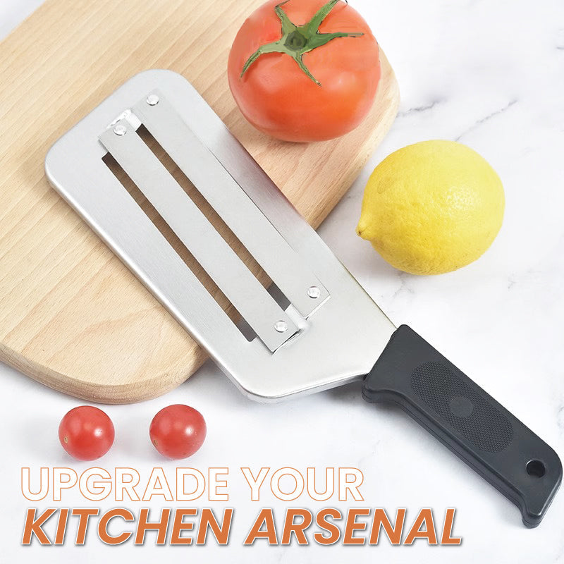 Moonval Double-Layer Stainless Steel Food Cutter, Multifunction Kitchen Chopper for Vegetables & Herbs