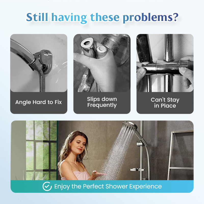 Moonval Drill-Free Hand Shower Holder, Adjustable Wall Mount Bracket for Bathroom Shower Heads