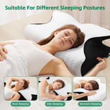 Moonval Memory Foam Neck Pillow, Ergonomic Contour Bed Pillow for Side & Back Sleepers