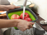 Moonval Foldable Silicone Colander Set of 2, Collapsible Kitchen Strainer with Handles