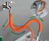 Moonval Flexible Faucet Extension Hose Set of 2, Bendable Water Tap Extender for Sink