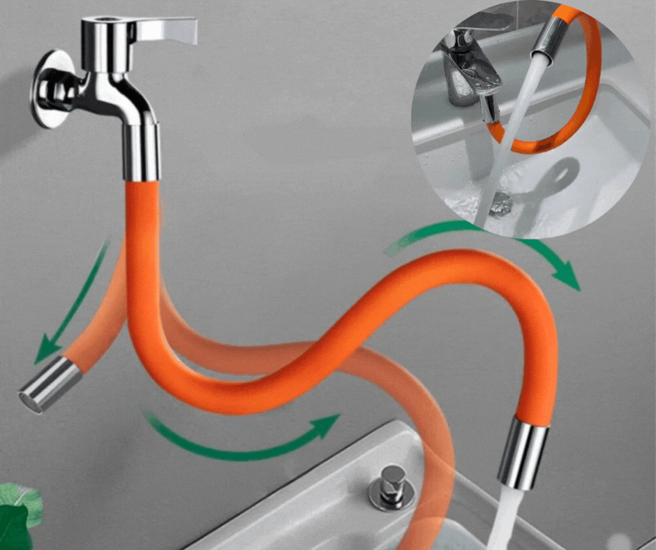 Moonval Flexible Faucet Extension Hose Set of 2, Bendable Water Tap Extender for Sink