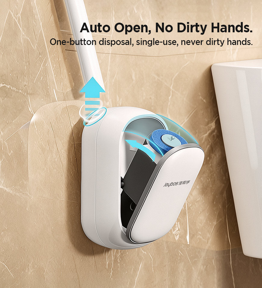 Moonval Disposable Toilet Brush Set, Wall-Mounted Bathroom Cleaning Brush with Replaceable Heads