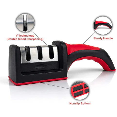 Moonval Knife Sharpener, Professional Multi-Stage Kitchen Knife Sharpening Tool for Home & Chef Use