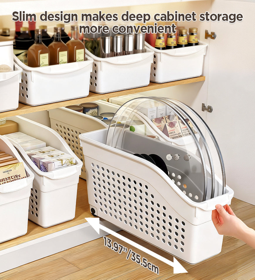 Moonval Pull-Out Pantry Organizer, Rolling Kitchen Cabinet Storage Shelf with Wheels