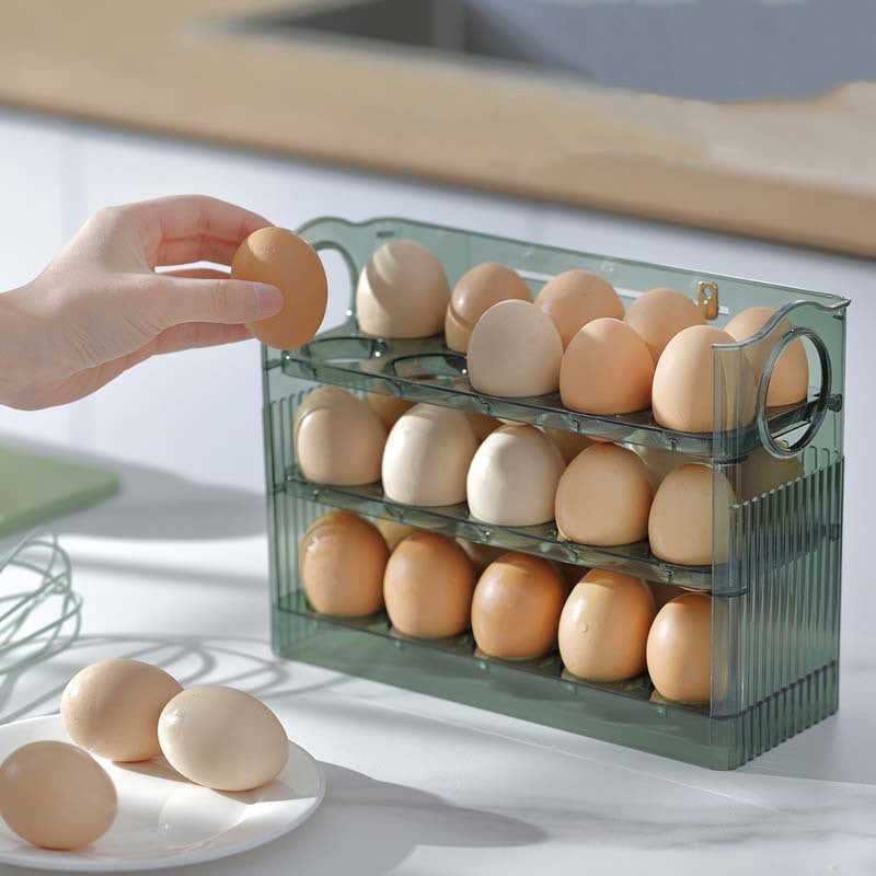 Moonval 3-Tier Egg Holder for Fridge, 30-Egg Stackable Refrigerator Storage Organizer