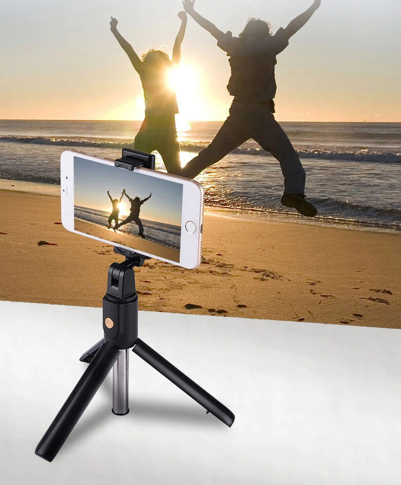Moonval Selfie Stick Tripod, Extendable Phone Stand with Bluetooth Remote for iPhone & Android