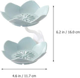 Moonval Lotus Soap & Sponge Holder, No-Drill Adhesive Sink and Shower Rack
