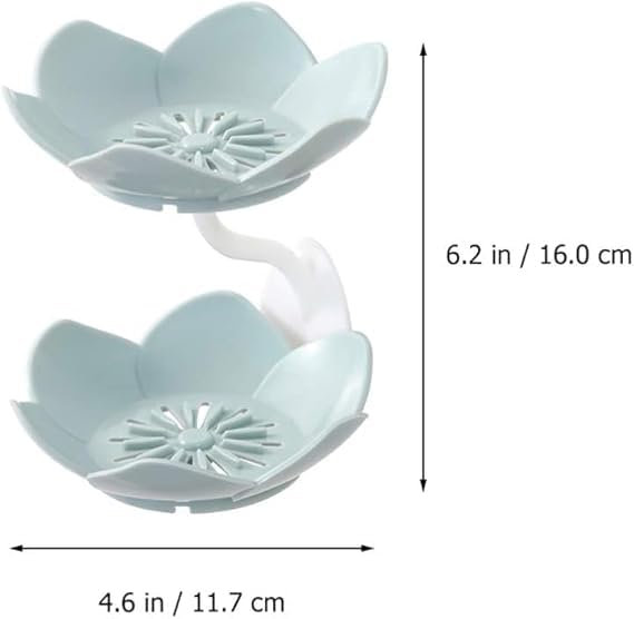 Moonval Lotus Soap & Sponge Holder, No-Drill Adhesive Sink and Shower Rack