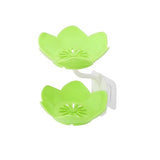 Moonval Lotus Soap & Sponge Holder, No-Drill Adhesive Sink and Shower Rack