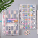 Moonval 36-Compartment Storage Box, Portable Jewelry, Cosmetics and Craft Organizer