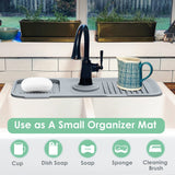 Moonval Silicone Faucet Splash Guard, 5° Self-Draining Sink Mat with Adjustable Opening