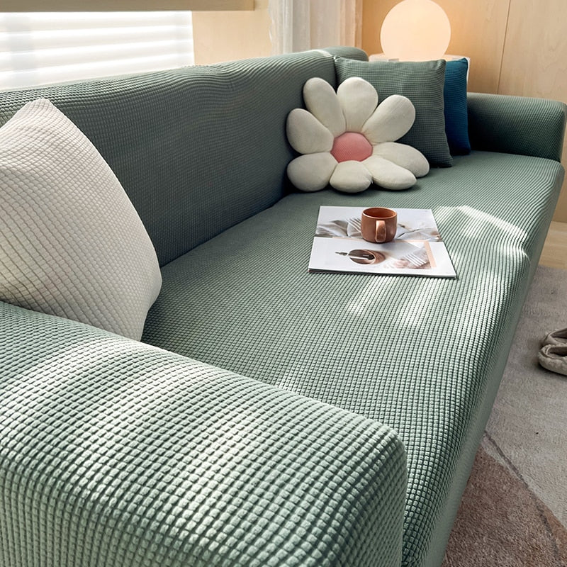 Moonval Waterproof Stretch Sofa Cover, Universal Textured Couch Protector, Cotton Blend