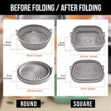 Moonval Reusable Silicone Air Fryer Grill Pan Basket, Non-Stick Food Grade Baking Tray