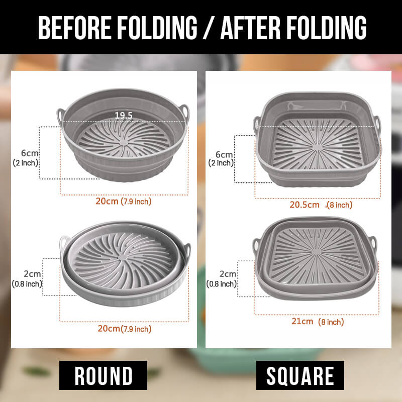 Moonval Reusable Silicone Air Fryer Grill Pan Basket, Non-Stick Food Grade Baking Tray