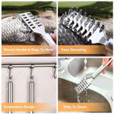 Moonval Stainless Steel Fish Scale Scraper, Handheld Descaler with Ergonomic Handle