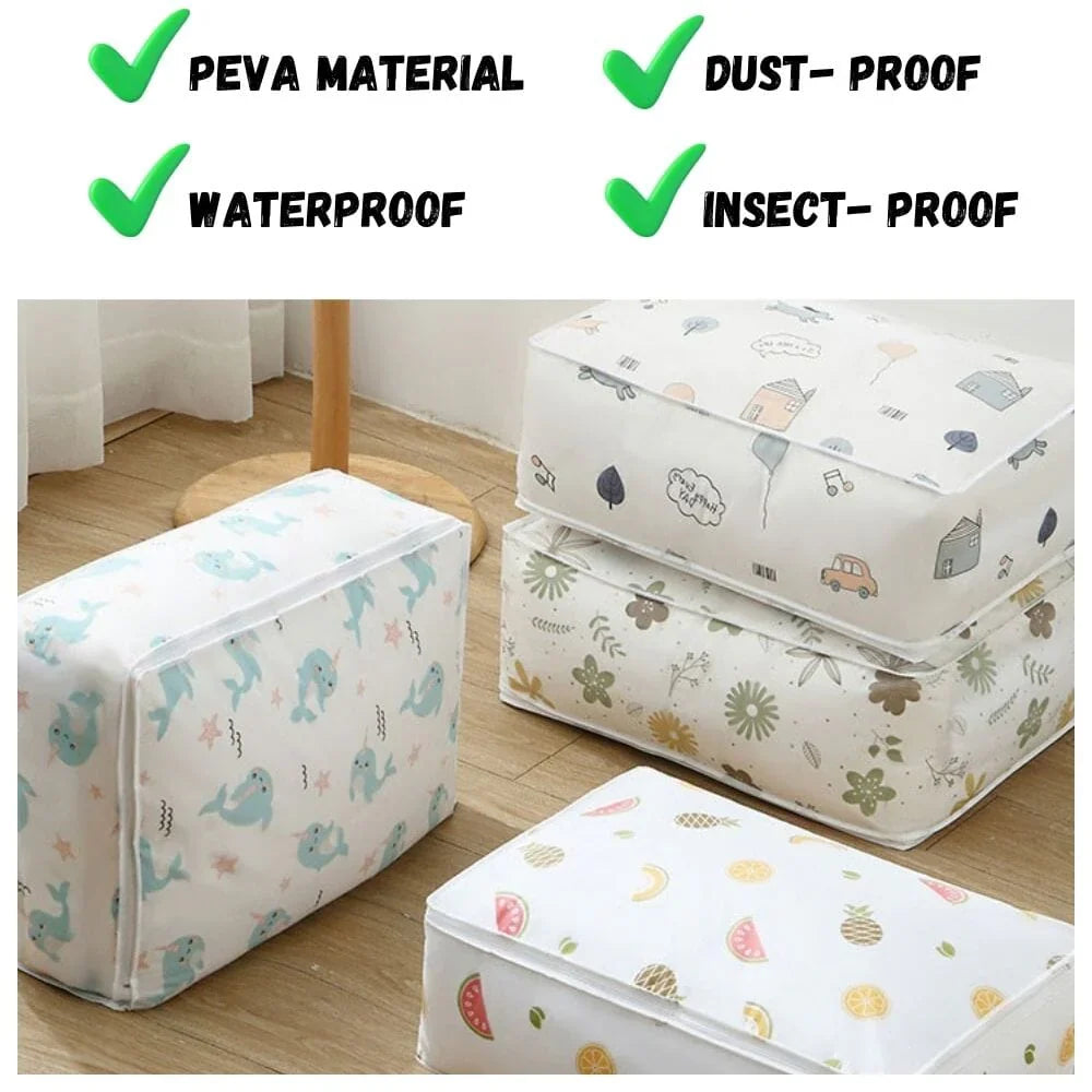 Moonval Large Dustproof Storage Bag, Foldable Blanket and Clothes Organizer with Zipper