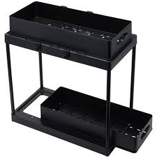 Moonval 2-Tier Pull-Out Under Sink Organizer, Sliding Storage Rack for Kitchen & Bathroom Cabinets