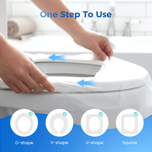 Moonval Disposable Toilet Seat Covers, Biodegradable Universal Travel Liners, 100-Pack