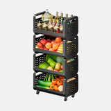 Moonval 4-Tier Storage Shelf, Multi-Purpose Freestanding Organizer for Kitchen, Bathroom & Laundry