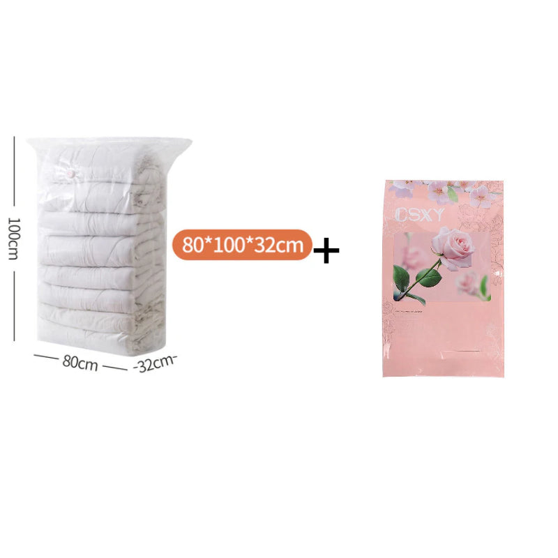 Moonval Vacuum Storage Bag, Extra-Large Space Saver with Hand-Press Air Valve