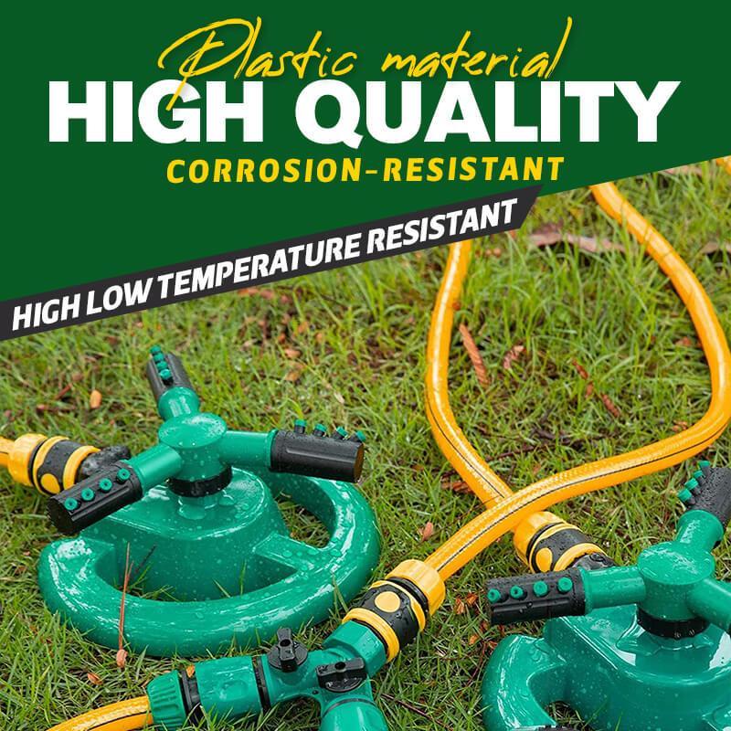 Moonval 360° Rotating Garden Sprinkler, Multi-Nozzle Lawn Watering System with Stable Base