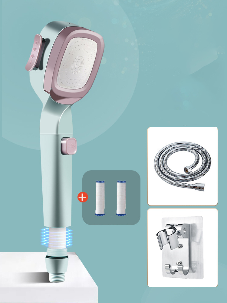 Moonval 4-Mode High-Pressure Handheld Shower Head with Pause Switch & Spray Gun