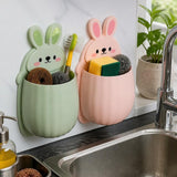 Moonval Rabbit Wall Organizer, Adhesive Storage Rack for Bathroom, Desk & Daily Essentials
