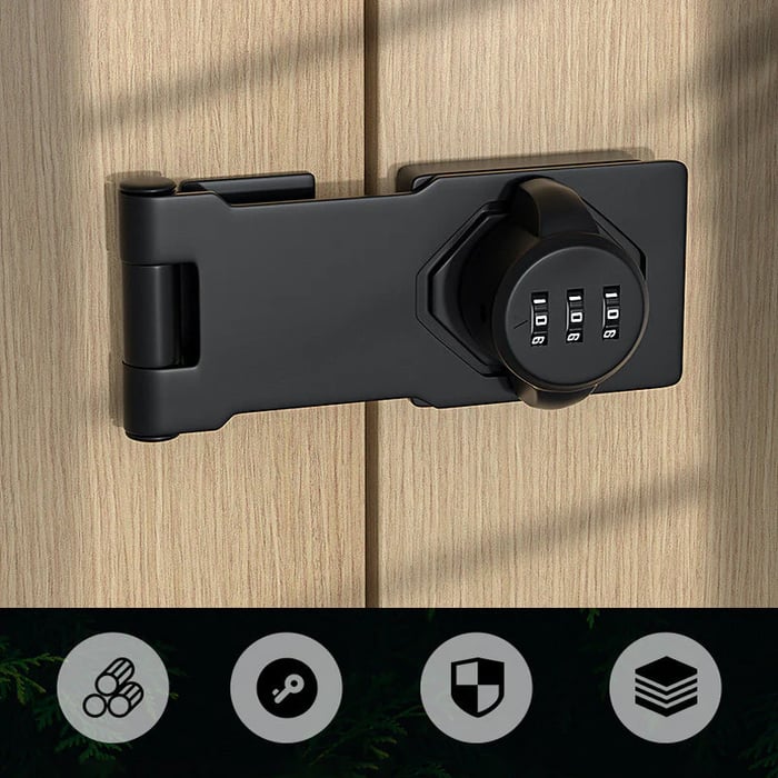 Moonval Cabinet Combination Lock, Keyless 3-Digit Security Latch for Doors & Drawers