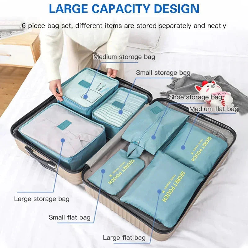 Moonval Travel Packing Cubes, 6-Piece Luggage Organizer Set for Clothes, Shoes & Travel Essentials