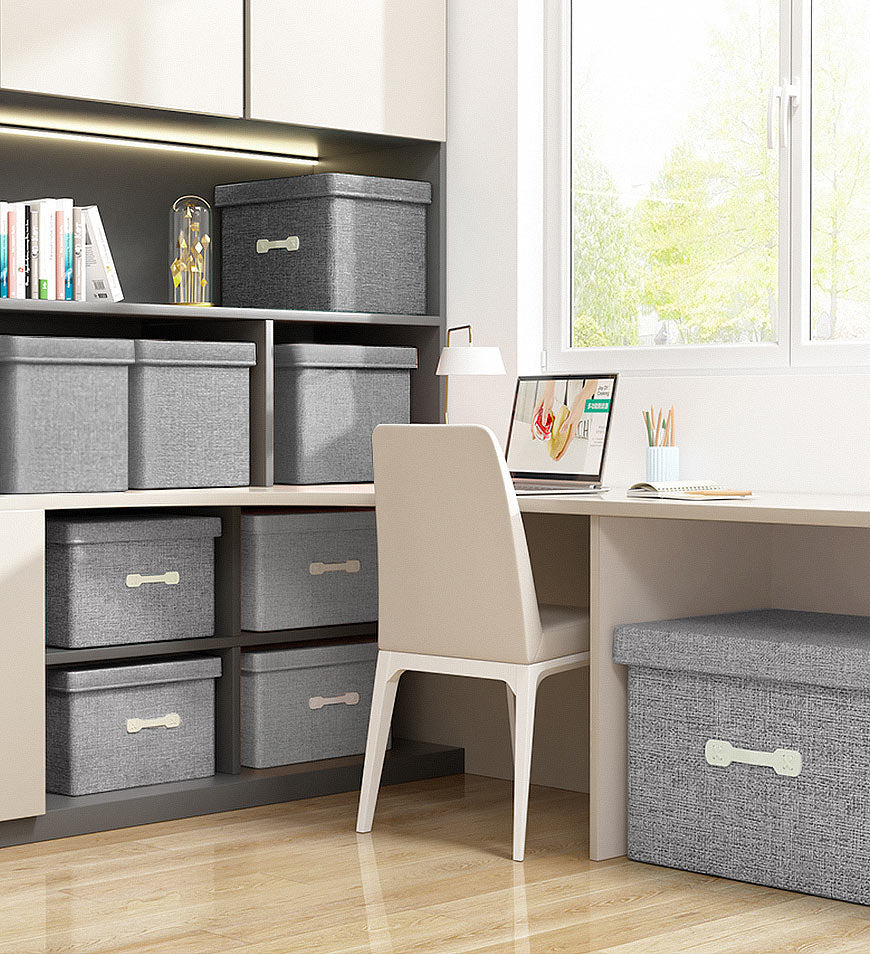 Moonval Foldable Storage Bins with Lids, 2-Pack Fabric Storage Boxes for Closet & Home Organization