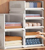 Moonval Stackable Storage Baskets, Foldable Closet Organizers for Clothes, Toys & Home Storage
