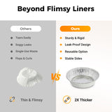 Moonval Round Aluminum Foil Trays, Oil-Resistant Disposable Baking & Food Storage Containers