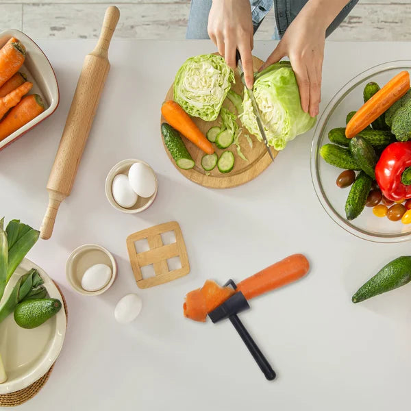 Moonval Vegetable Flower Cutter, Stainless Steel Spiral Garnish Tool for Carrots & Cucumbers