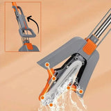 Moonval Self-Wringing Sponge Mop with Handle, 2-in-1 Squeeze Floor Mop for Wet & Dry Cleaning