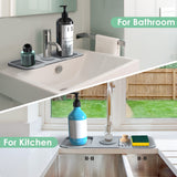 Moonval Silicone Faucet Splash Guard, 5° Self-Draining Sink Mat with Adjustable Opening