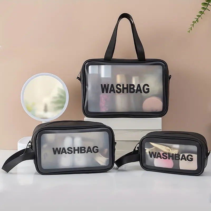 Moonval Travel Makeup Bag Set, 3-Piece Cosmetic Organizer Pouches for Toiletries & Beauty Essentials