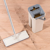 Moonval Flat Mop & Bucket Set, Foldable Self-Cleaning Floor Mop with Compact Wash Bucket