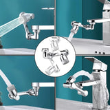 Moonval 1080° Rotating Faucet Extender, 3-Joint Swivel Tap Attachment with Dual Spray Modes