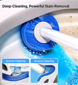 Moonval Disposable Toilet Brush Set, Wall-Mounted Bathroom Cleaning Brush with Replaceable Heads