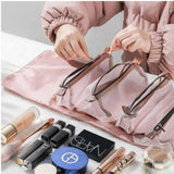 Moonval Hanging Makeup Organizer, Roll-Up Cosmetic Bag with 4 Detachable Compartments
