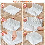Moonval Stackable Storage Bin, Foldable Drawer Organizer for Closet, Pantry, Bedroom & Home Storage