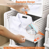 Moonval Stackable Storage Bin, Foldable Drawer Organizer for Closet, Pantry, Bedroom & Home Storage