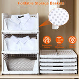 Moonval Stackable Storage Bin, Foldable Drawer Organizer for Closet, Pantry, Bedroom & Home Storage