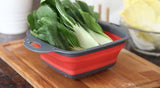 Moonval Foldable Silicone Colander Set of 2, Collapsible Kitchen Strainer with Handles