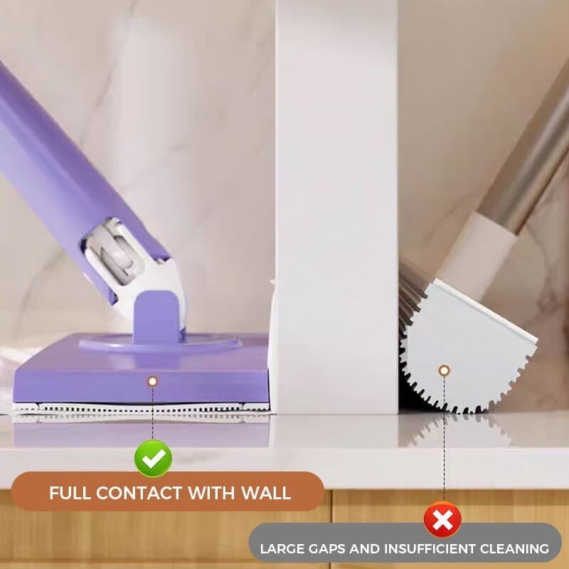Moonval Mini Flat Mop, Foldable Microfiber Floor Cleaner with Washable Cleaning Cloths