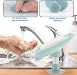 Moonval Leaf Soap Holder, Self-Draining Suction Cup Dish for Bathroom & Kitchen