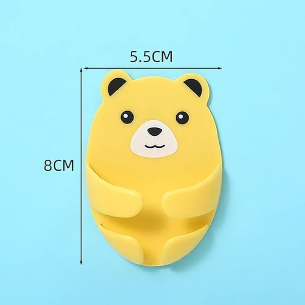 Moonval Bear Cable Holder, Self-Adhesive Wall Clip for Chargers, Plugs & Wires