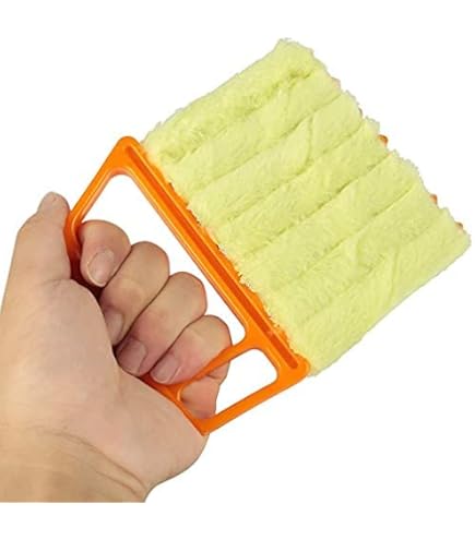 Moonval 7-Slat Cleaning Brush, Microfiber Duster for Blinds, Window Rails & Air Vents