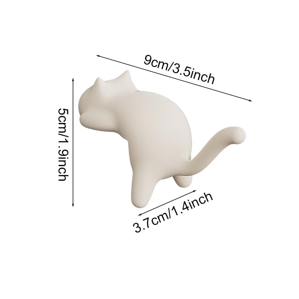 Moonval Cat Desk Hook, Self-Adhesive Table Hanger for Bags, Headphones & Cables